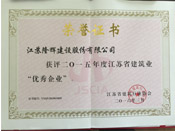 2015年度江苏省建筑业优秀企业